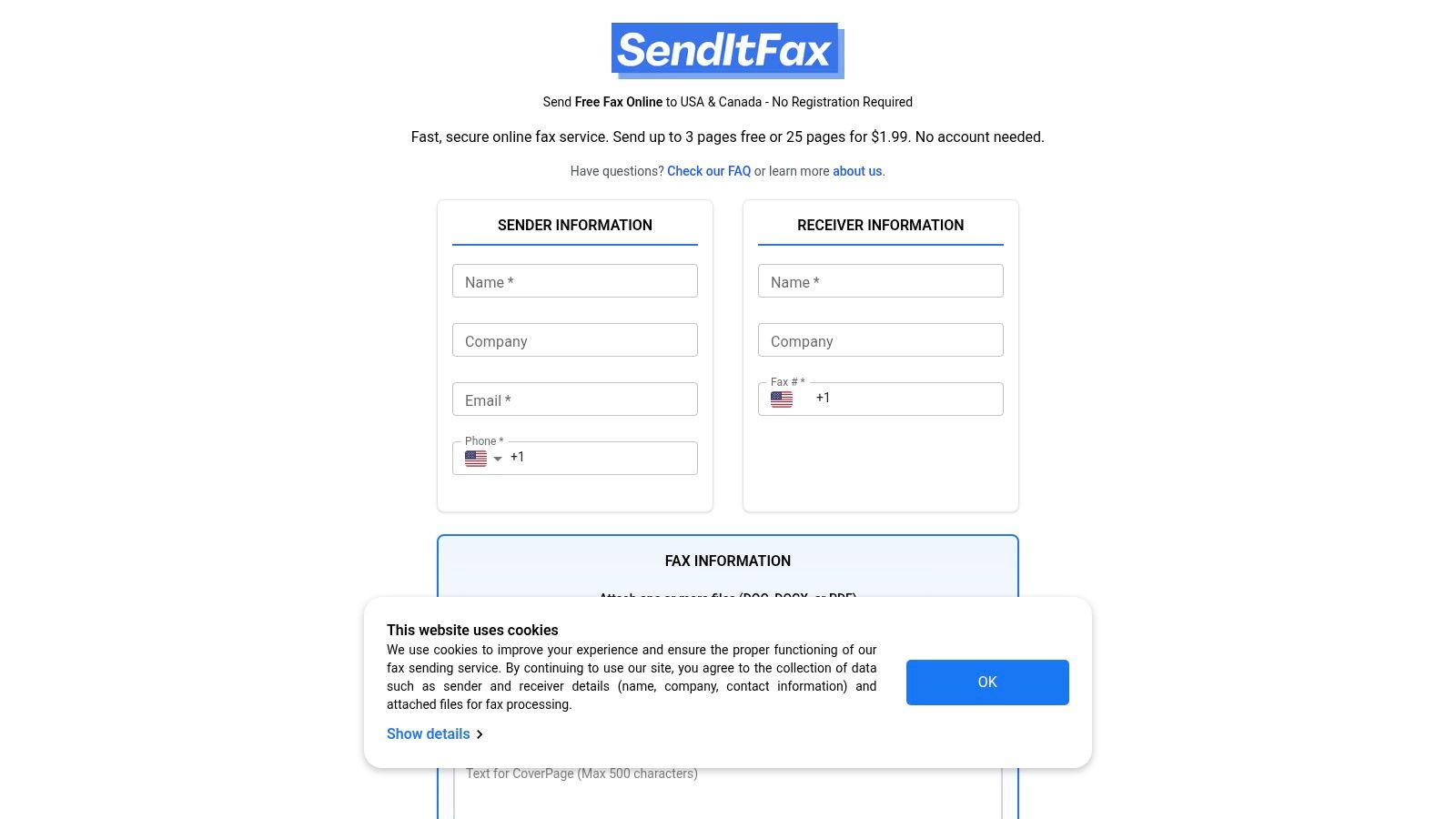 Screenshot from https://senditfax.com