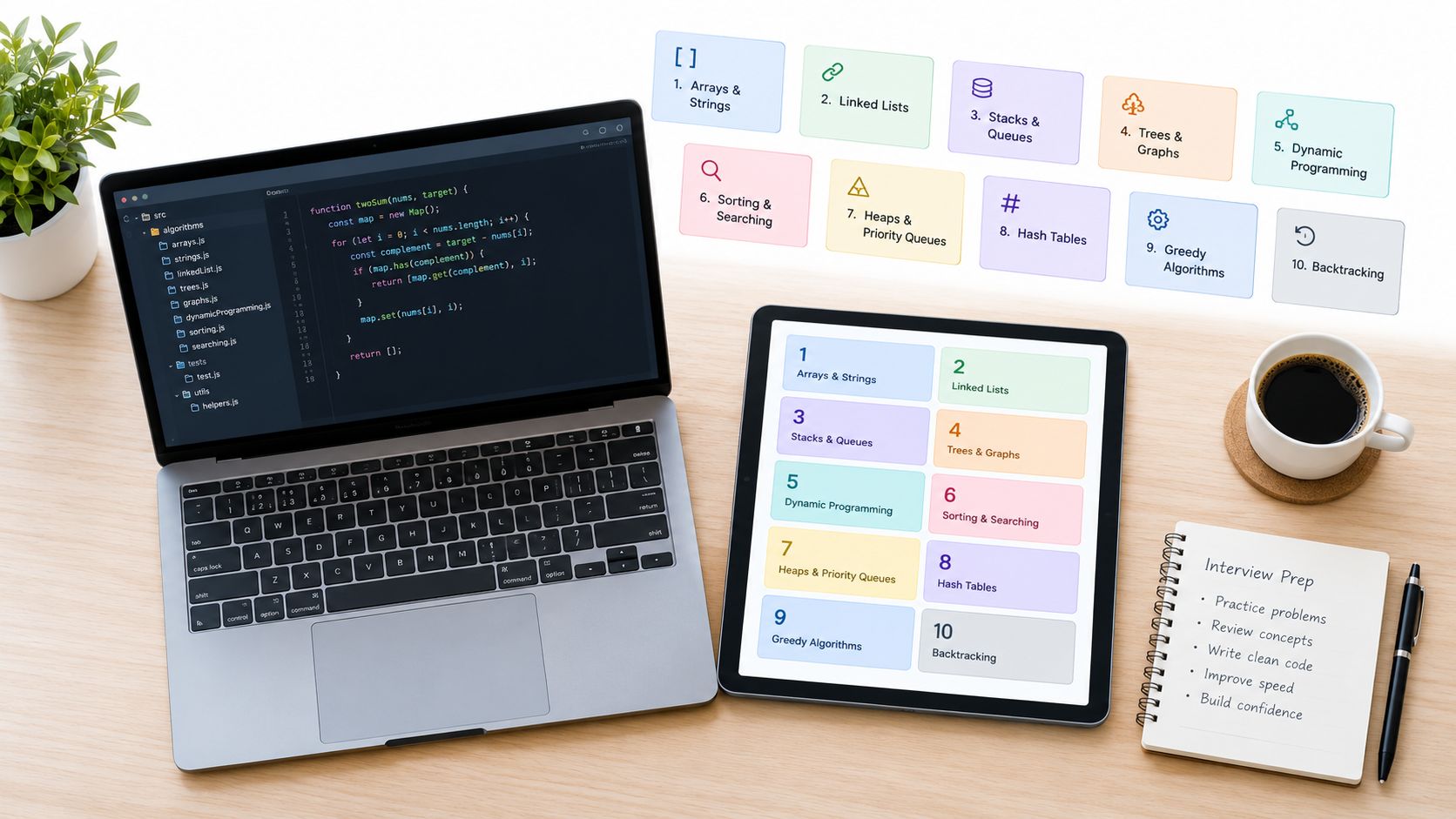 10 Coding Interview Questions: Patterns, Traces, and Practice