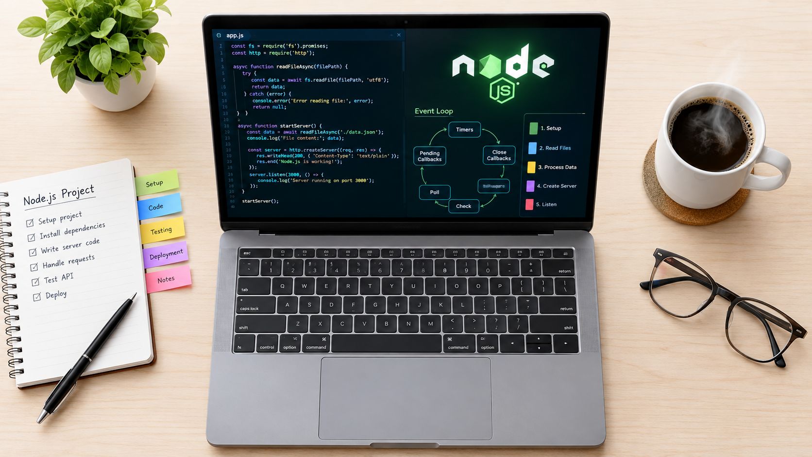 10 Node.js Interview Questions with Answers and Runnable Examples