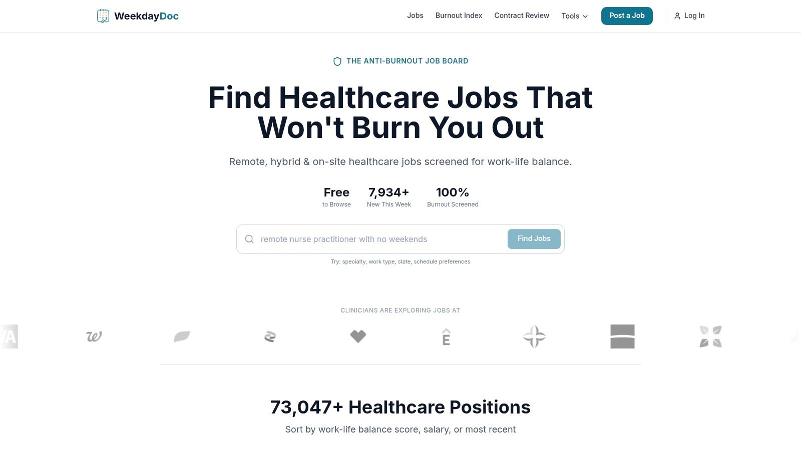 Screenshot from https://www.weekdaydoc.com