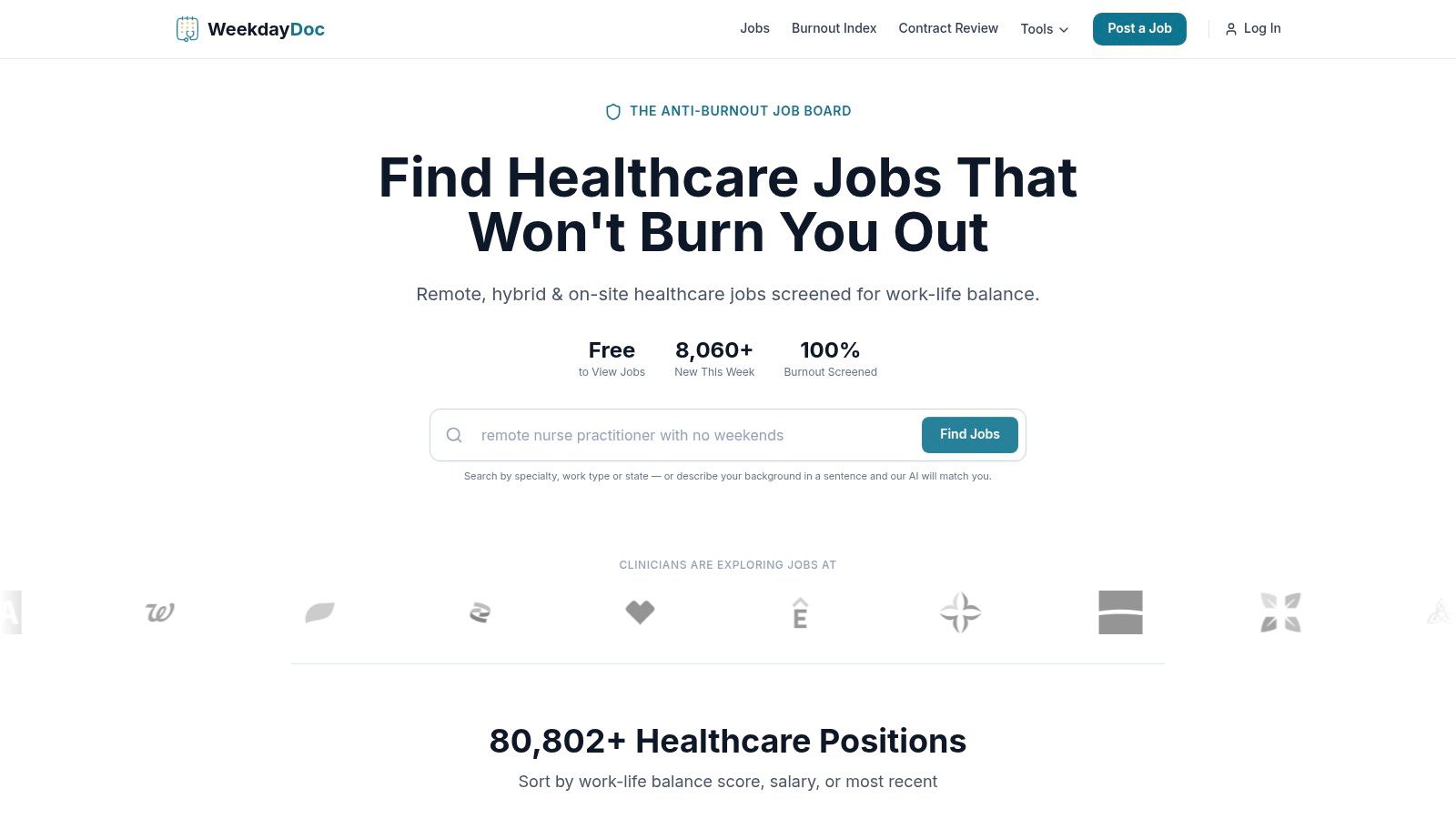 Screenshot from https://www.weekdaydoc.com