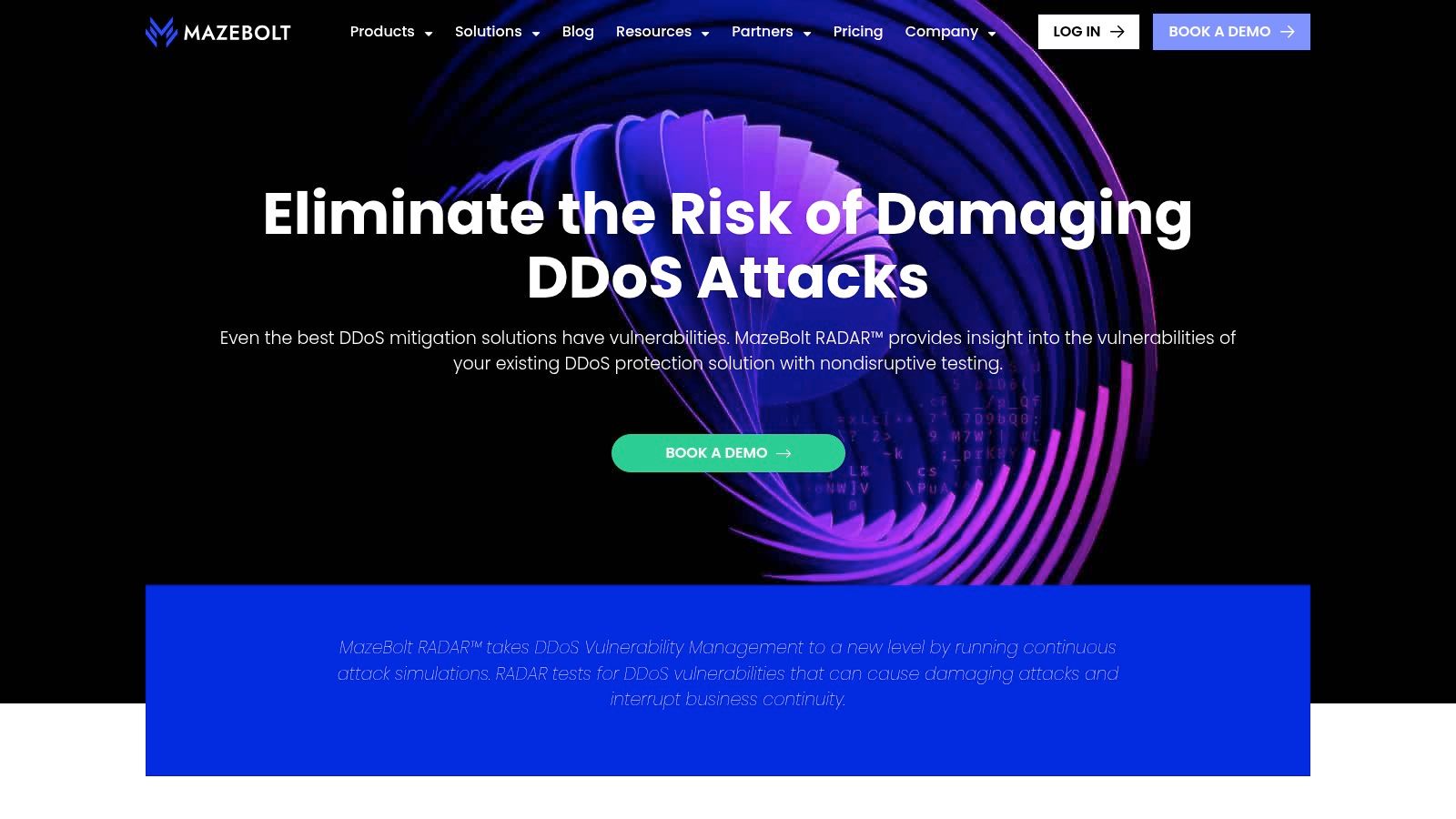 MazeBolt RADAR (Continuous, Non‑Disruptive DDoS Testing)
