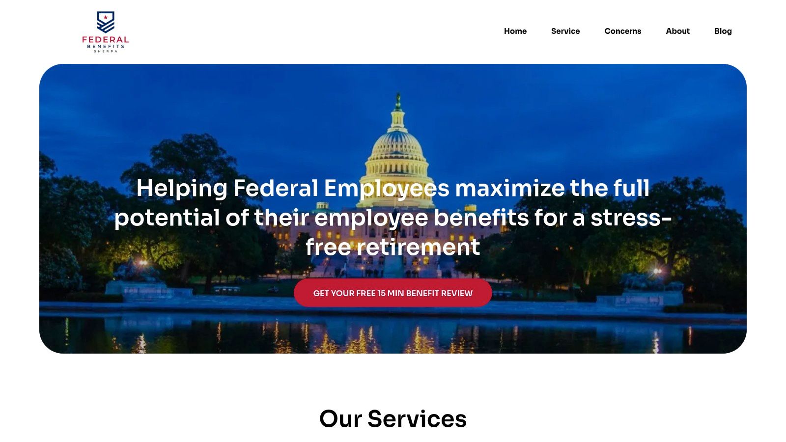 Screenshot from https://www.federalbenefitssherpa.com