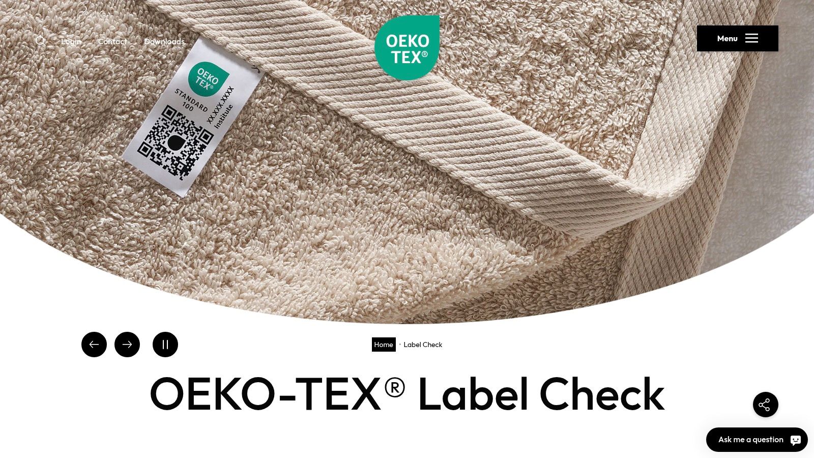 Screenshot from https://www.oeko-tex.com/en/label-check