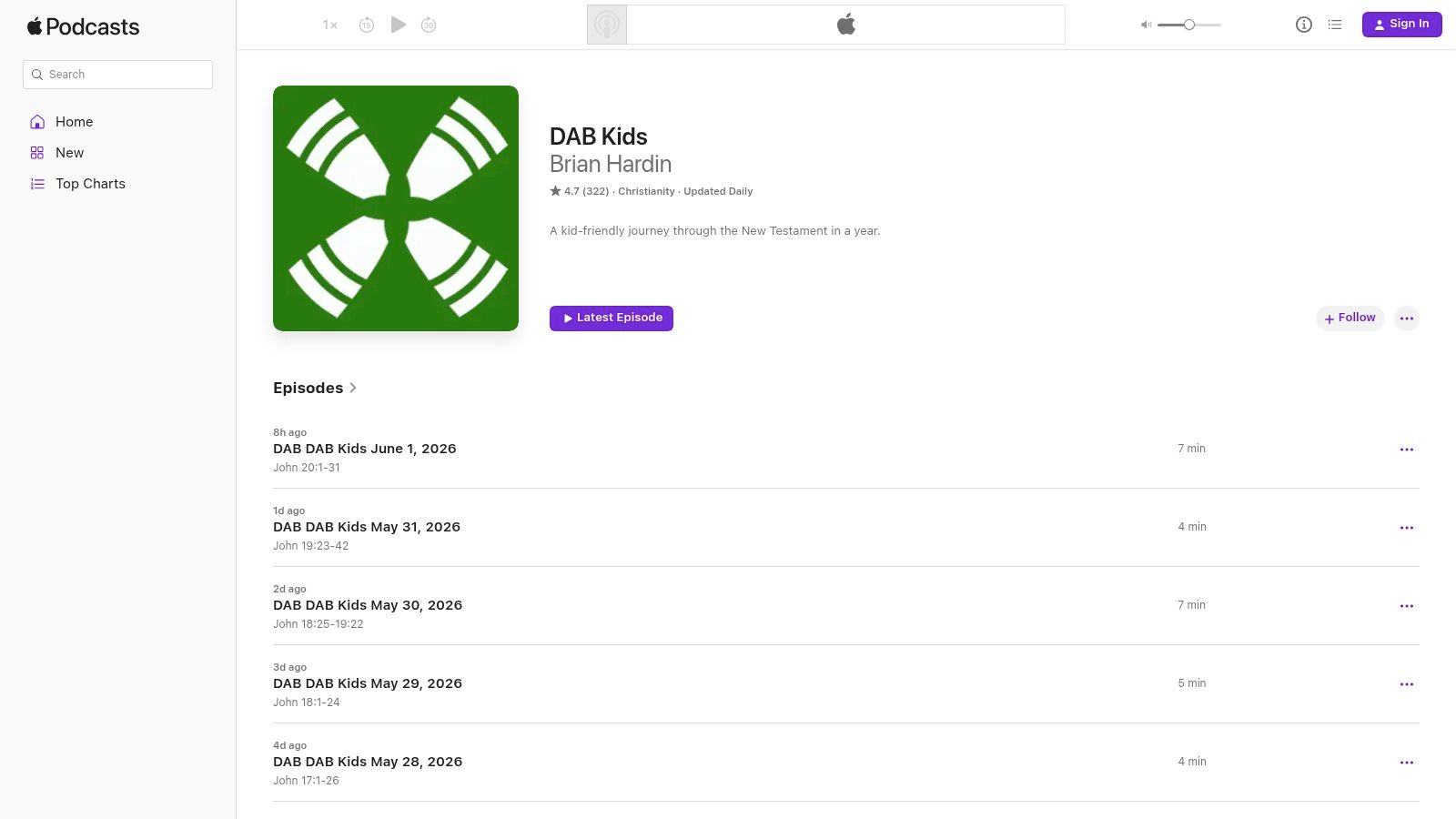 1 Year Daily Audio Bible for Kids