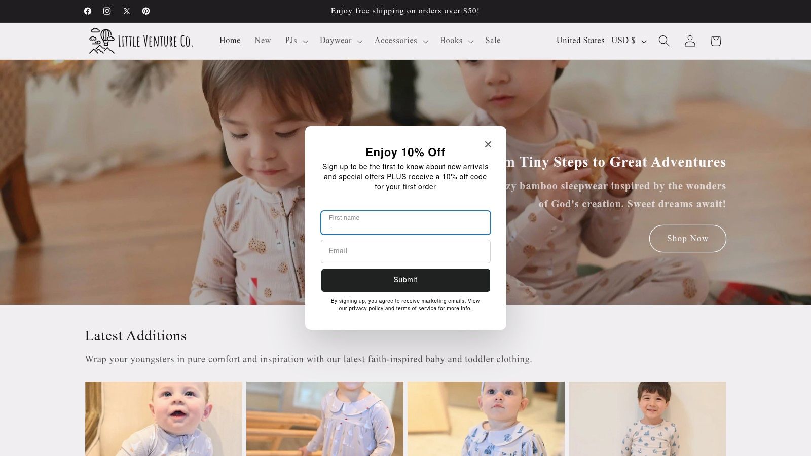Screenshot from https://littleventureco.com/