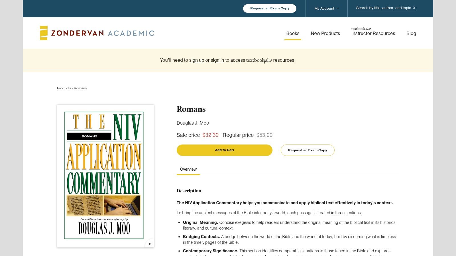 Romans (NIV Application Commentary, NIVAC), Douglas J. Moo (Zondervan Academic)