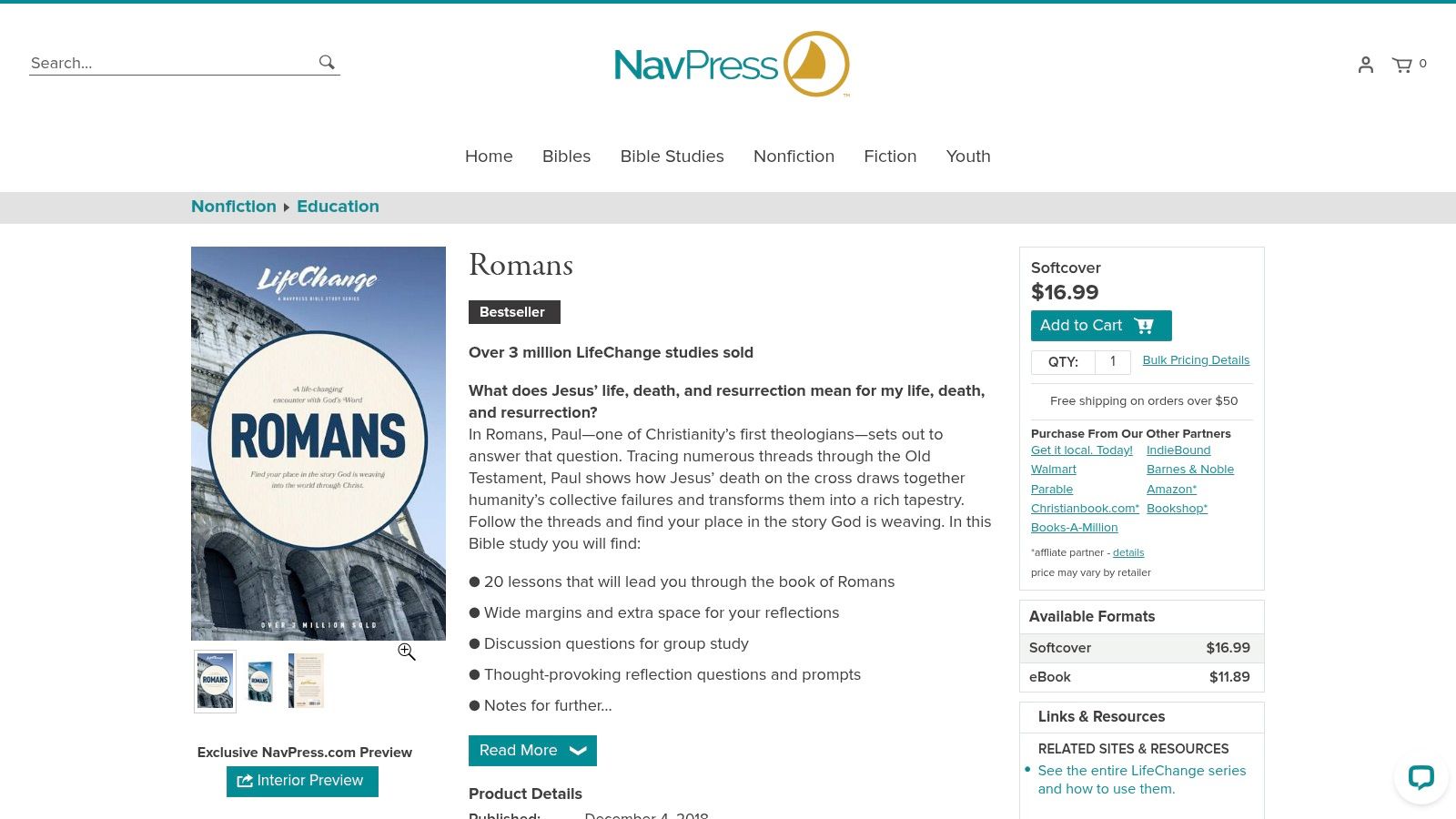 Romans (LifeChange Bible Study Series), The Navigators (NavPress/Tyndale)