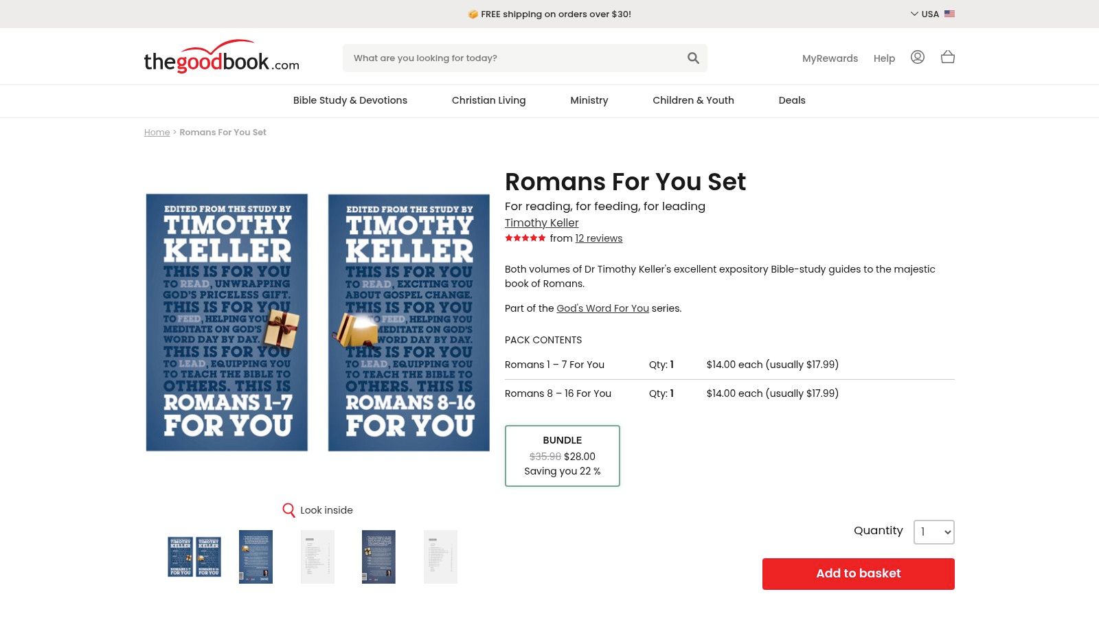 Romans For You (2-volume set), Timothy Keller (The Good Book Company)