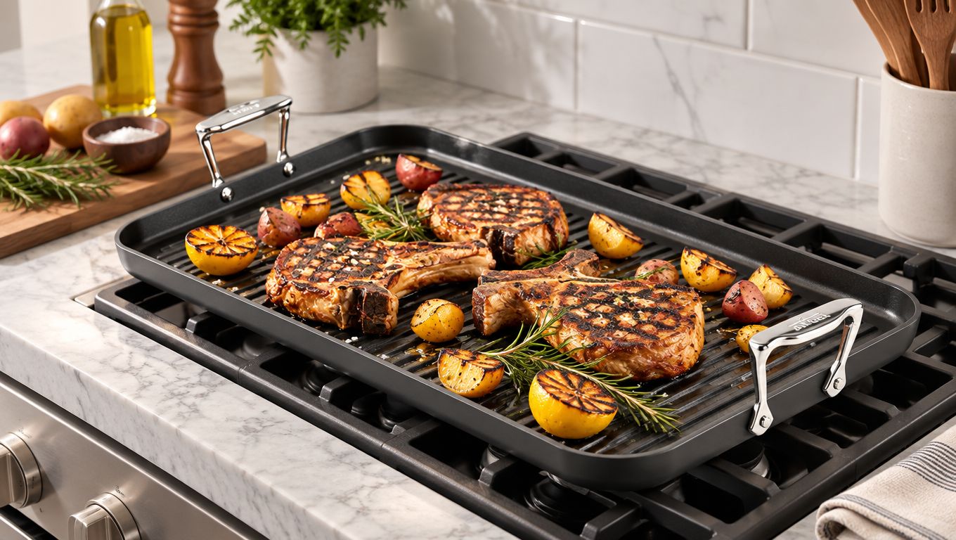 All-Clad HA1 Double Burner Grill Pan – 13×20-Inch Nonstick