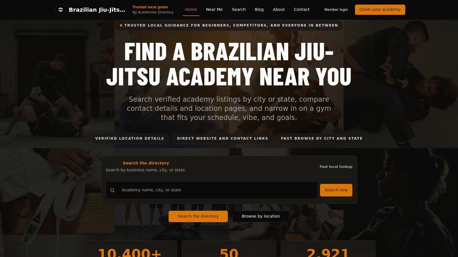 Brazilian Jiu-Jitsu Academy Finder