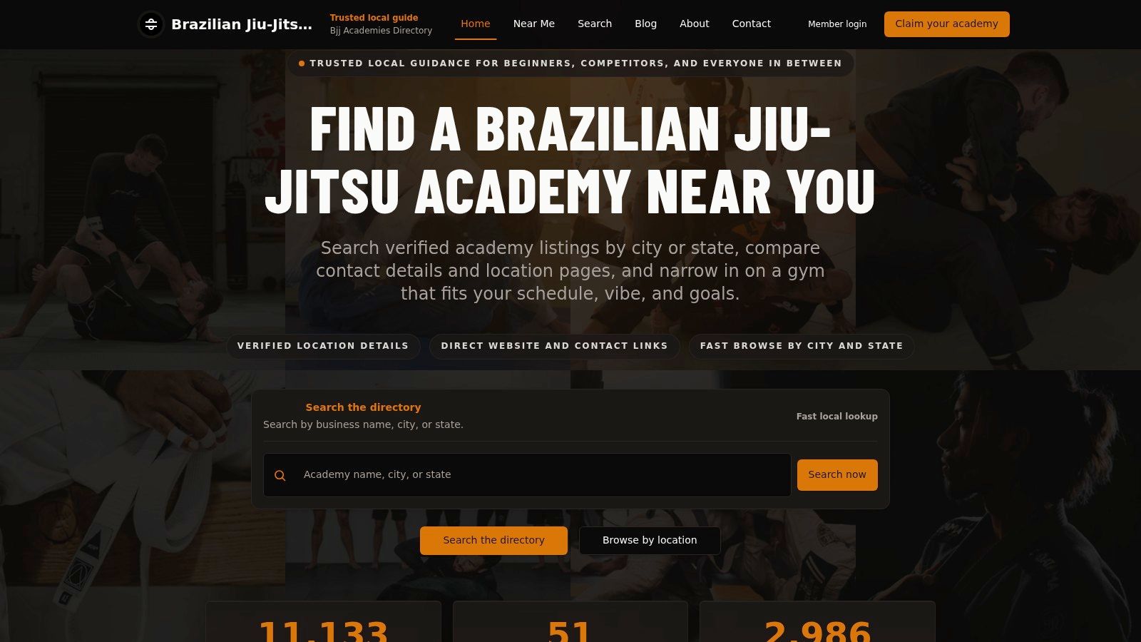 Brazilian Jiu-Jitsu Academy Finder