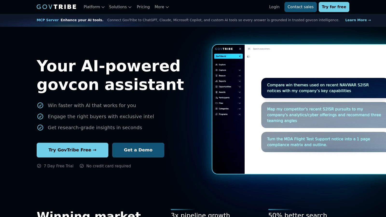 GovTribe website screenshot