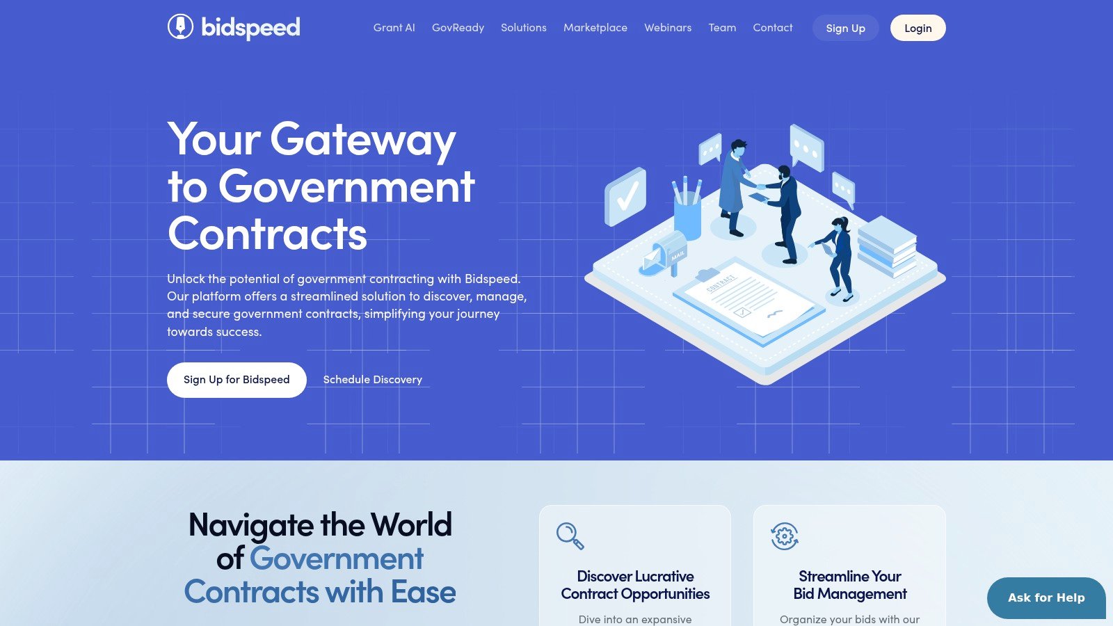 Bidspeed platform website screenshot