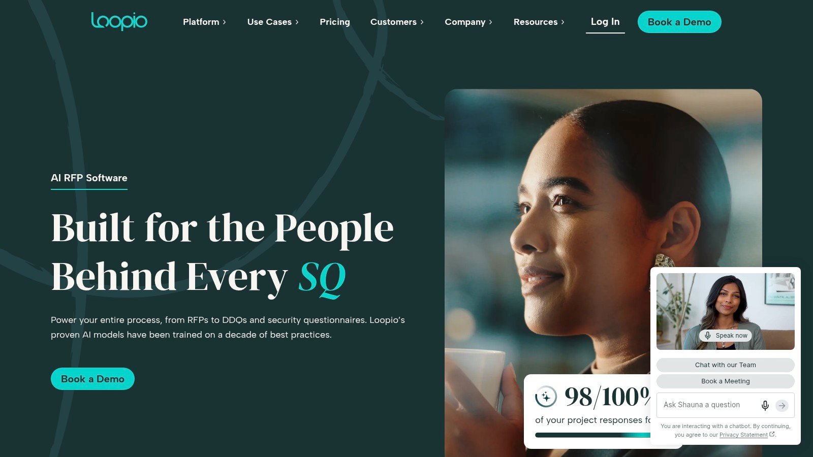 Loopio homepage screenshot