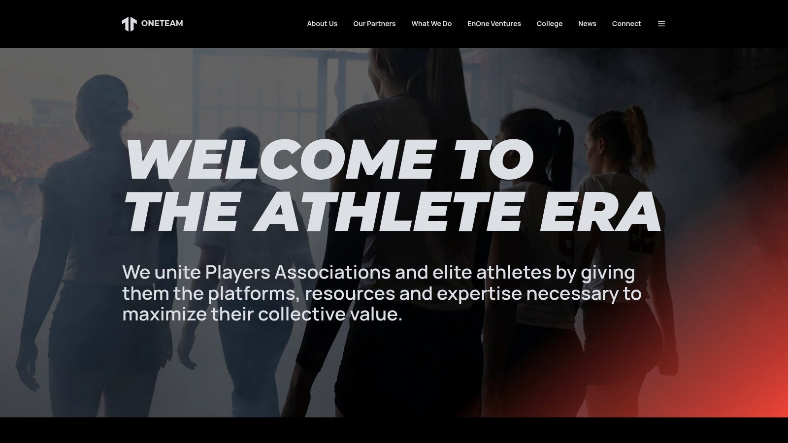OneTeam homepage screenshot