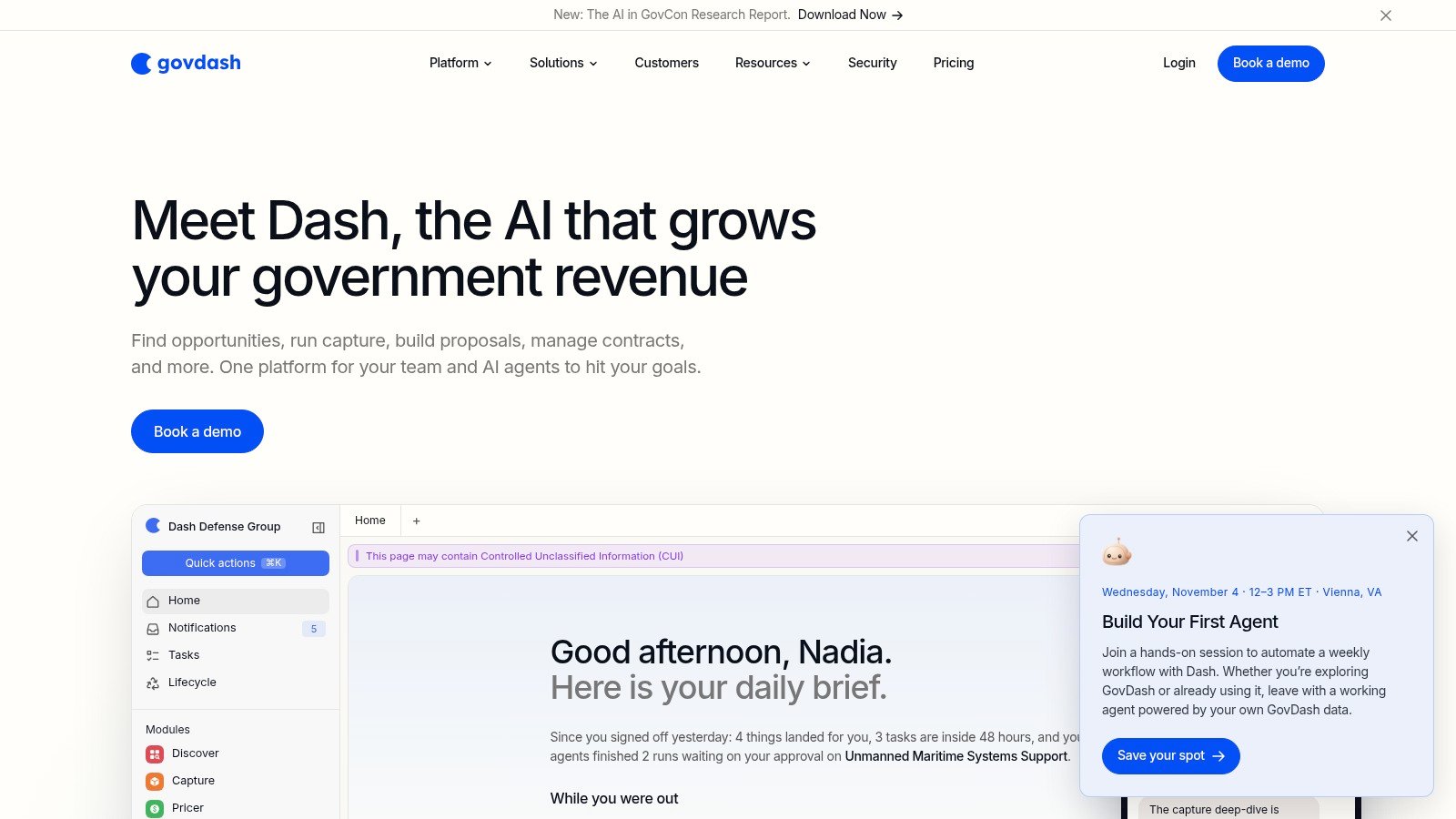 GovDash official website screenshot