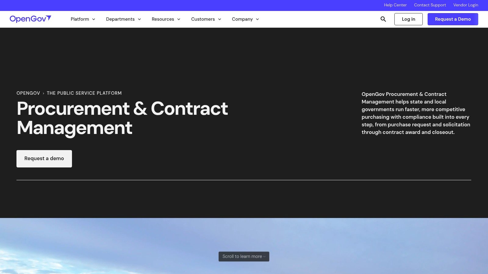 OpenGov Procurement website screenshot