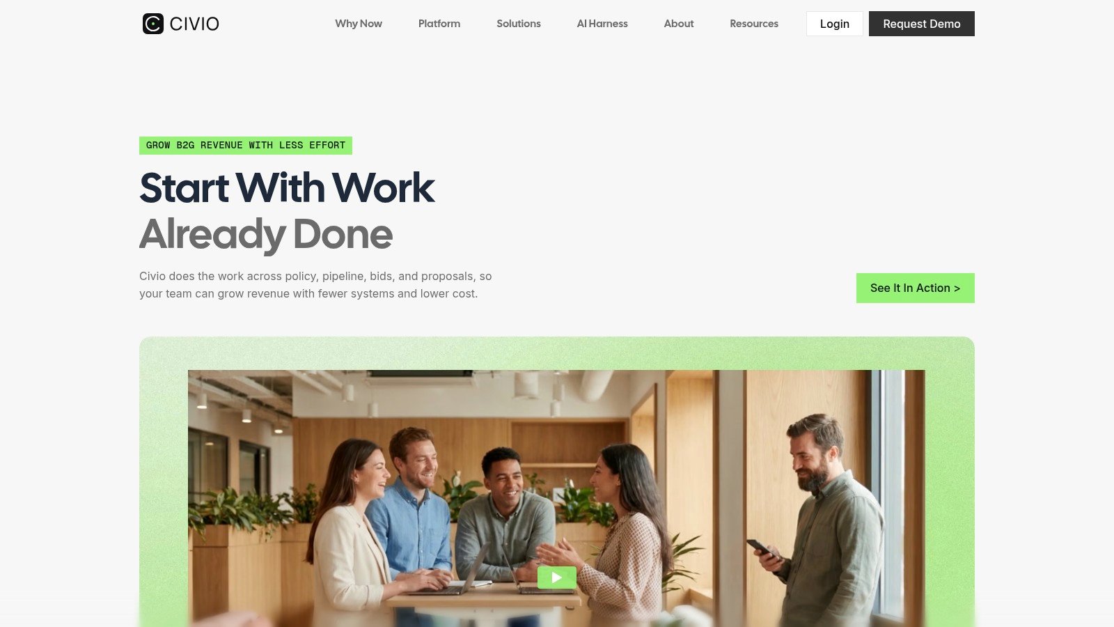 Civio.ai platform website screenshot