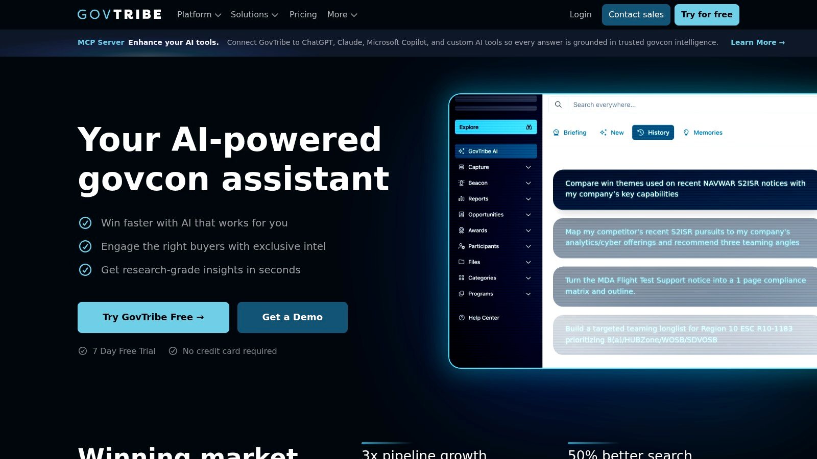 GovTribe website screenshot