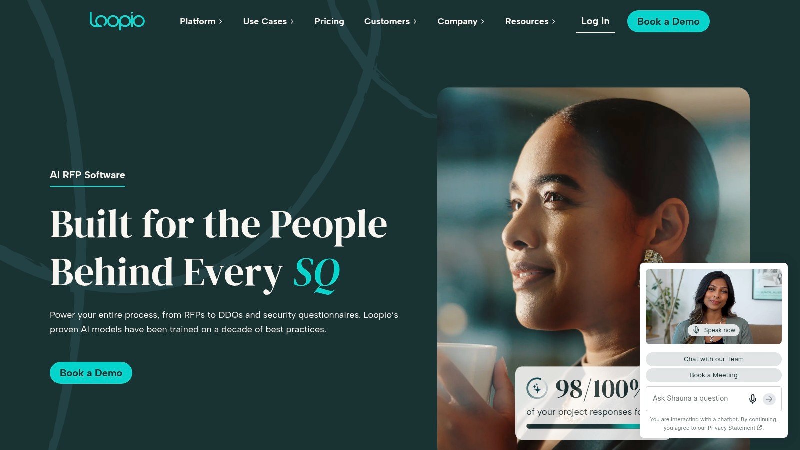 Loopio homepage screenshot