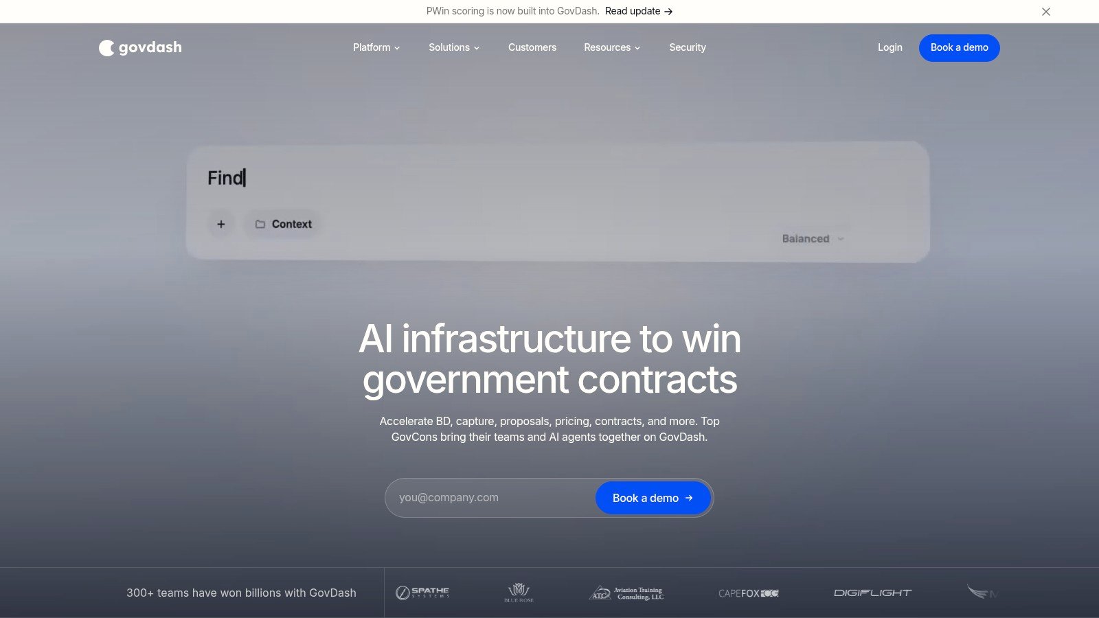 GovDash platform screenshot