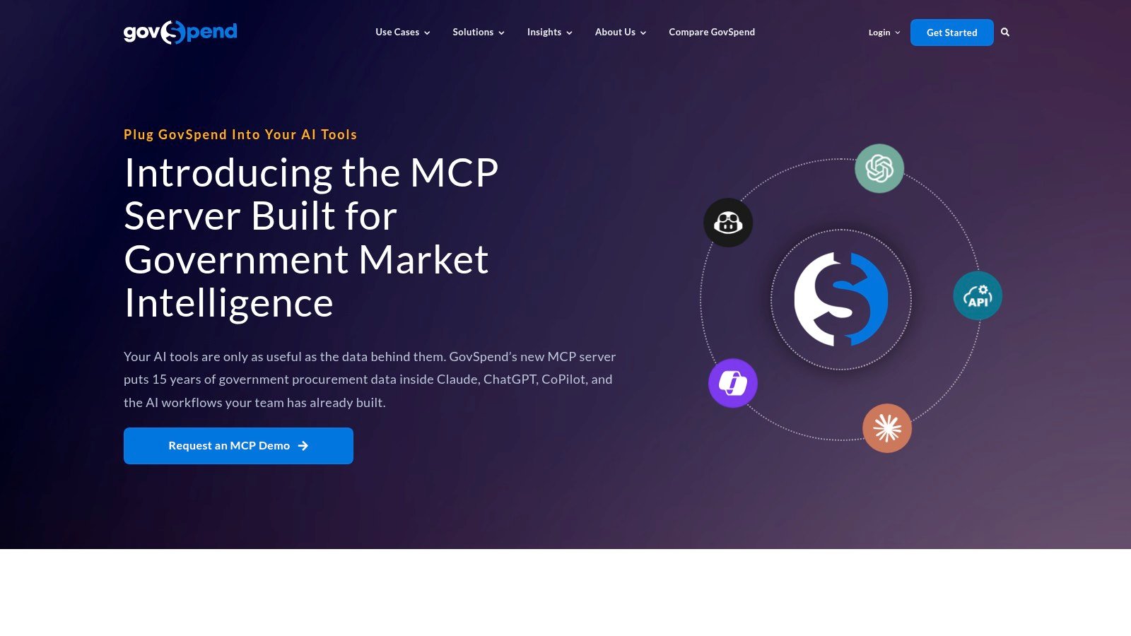 GovSpend homepage and platform overview