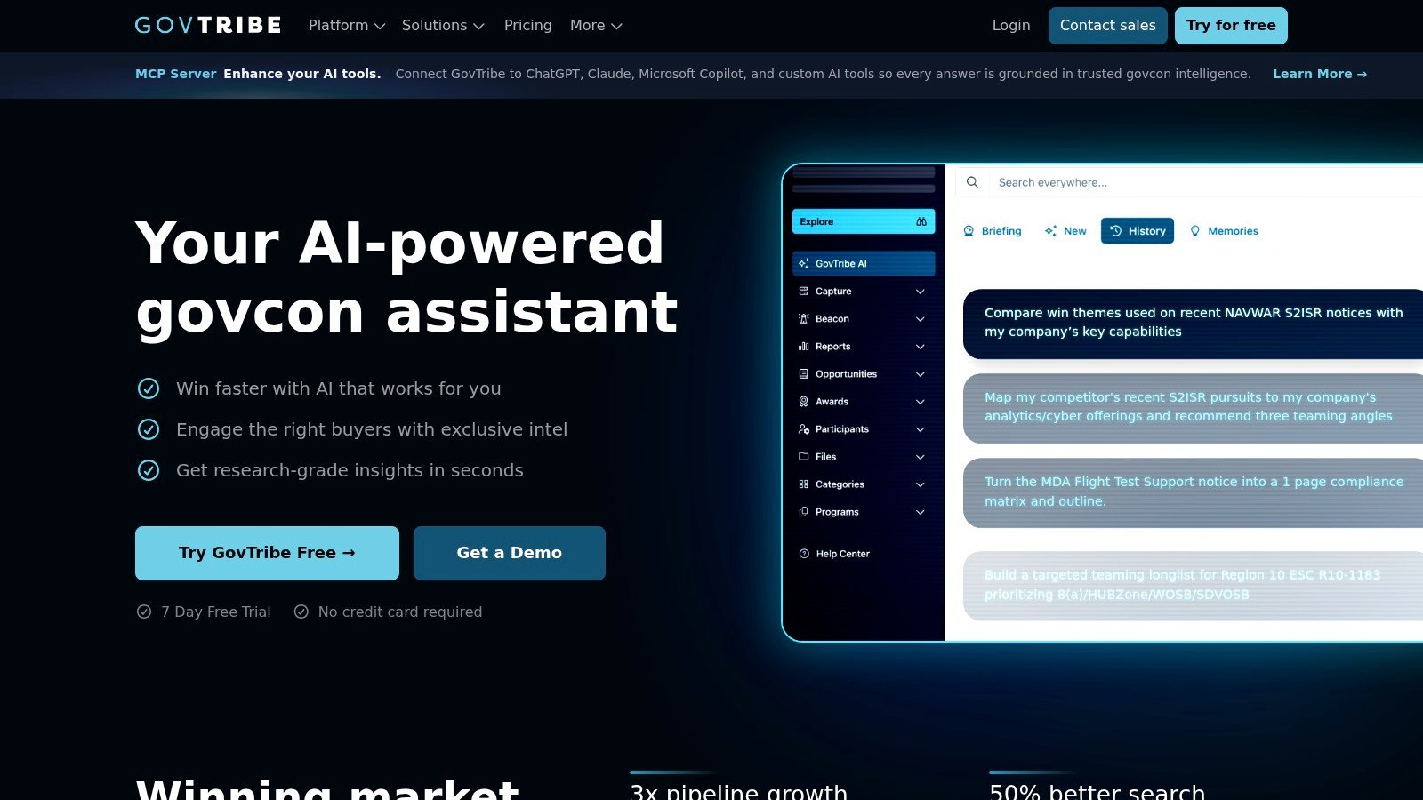 GovTribe website screenshot