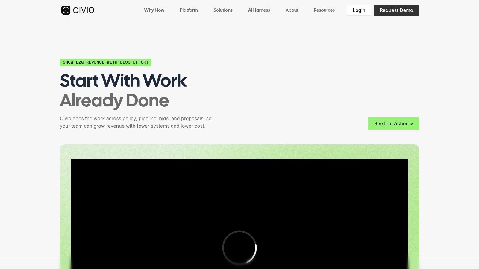Civio.ai homepage screenshot