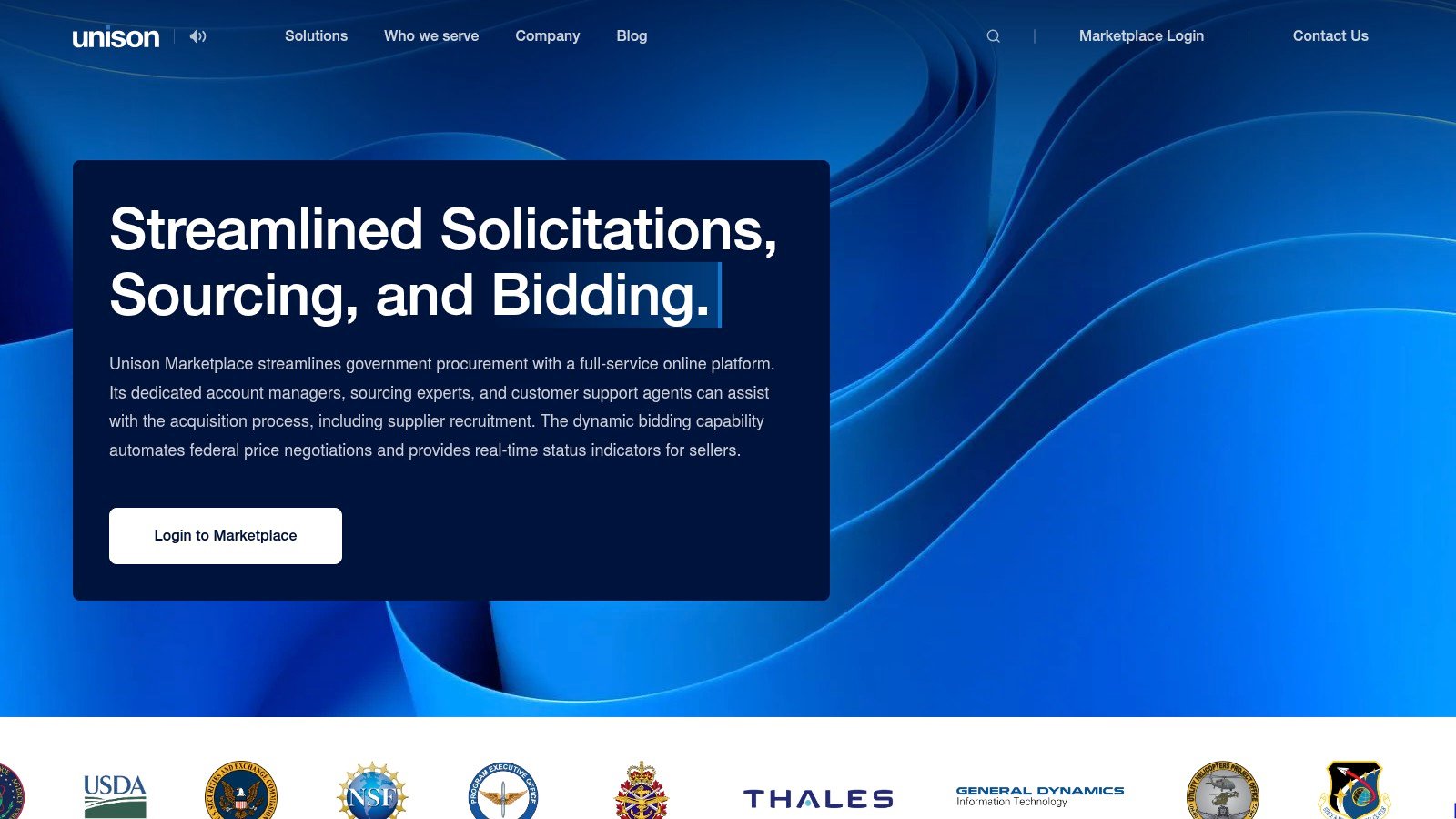 Unison Marketplace product page screenshot