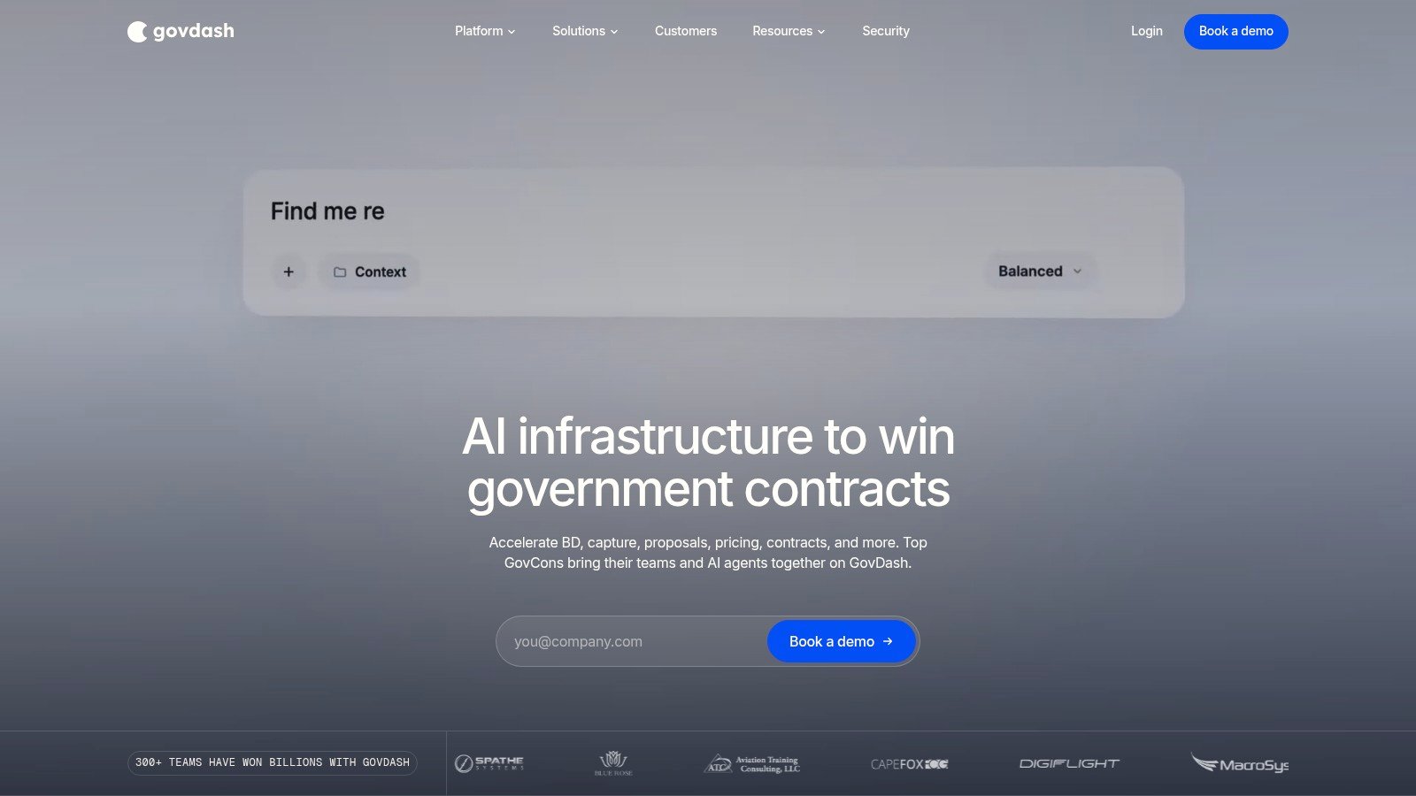 GovDash website screenshot