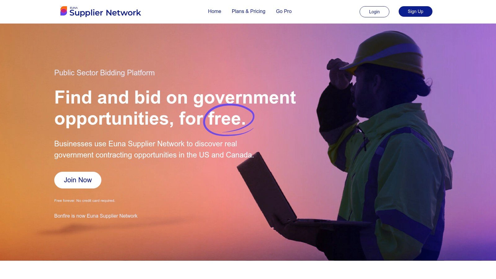 Euna Supplier Network official website screenshot