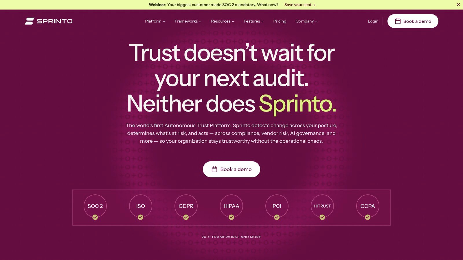 Sprinto homepage