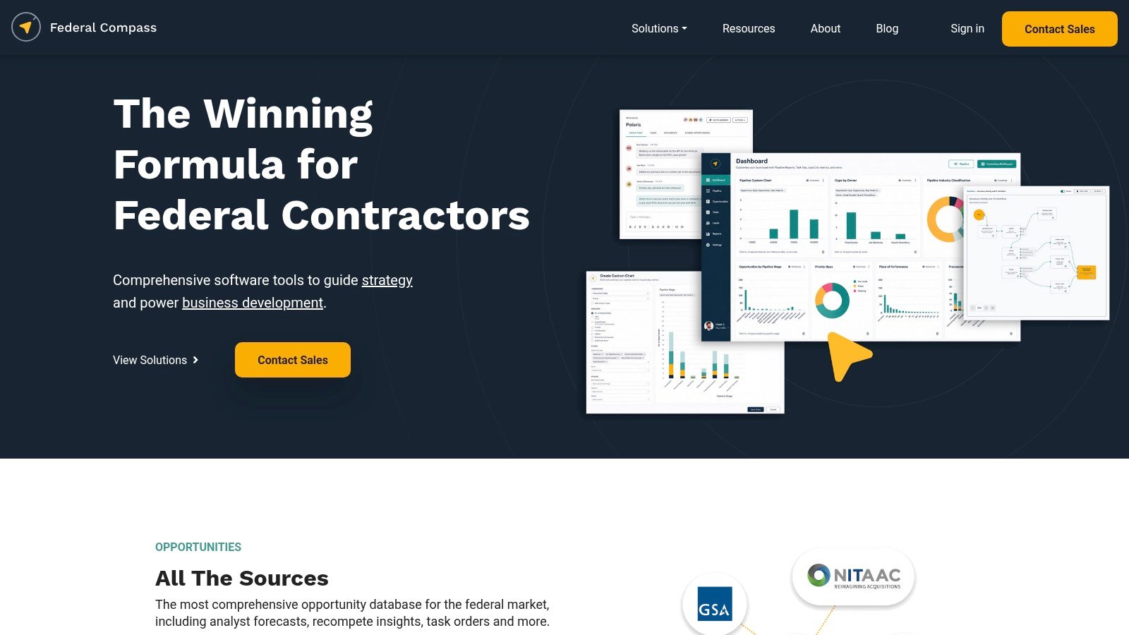 Federal Compass platform homepage