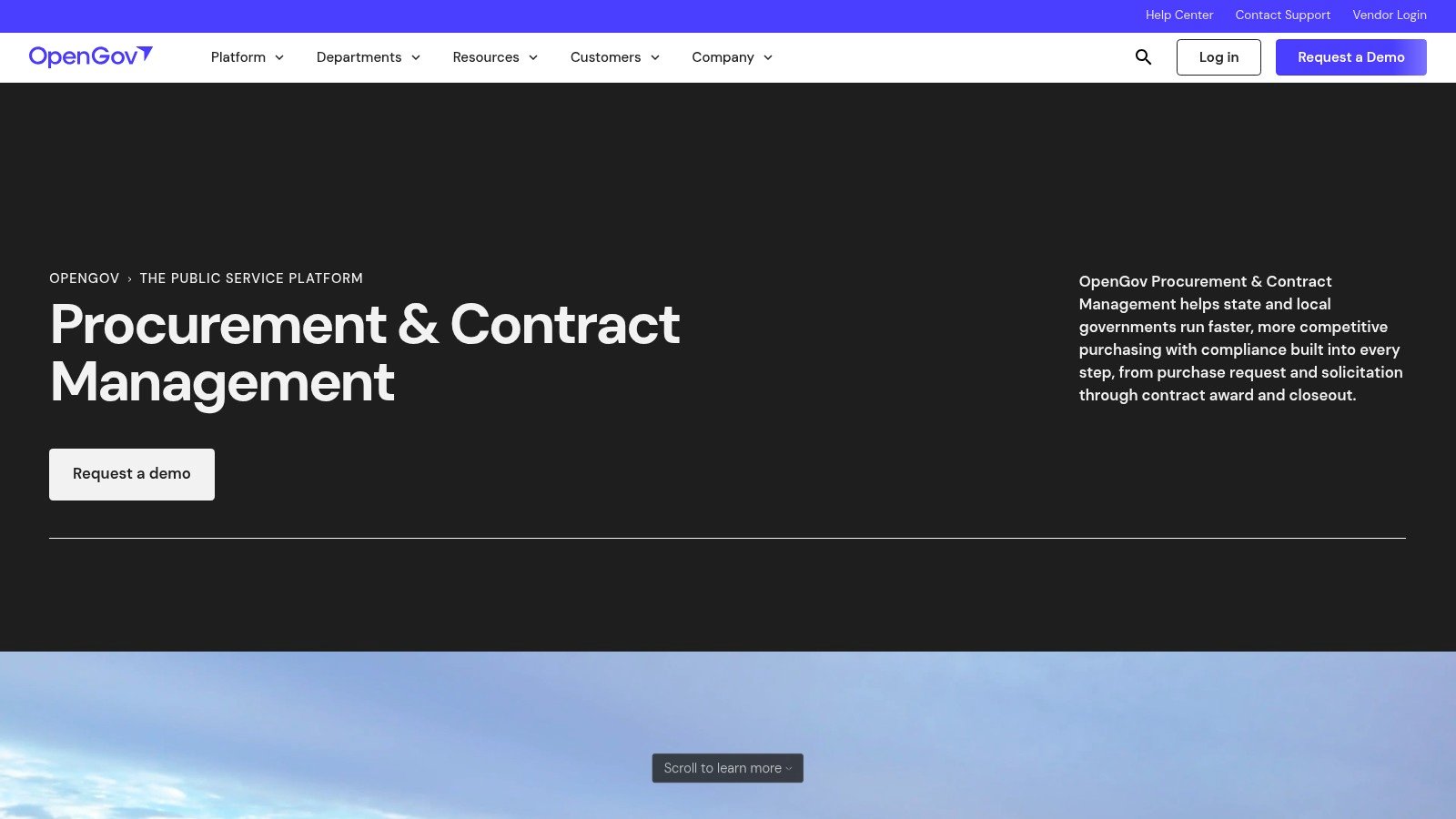 OpenGov Procurement official website screenshot