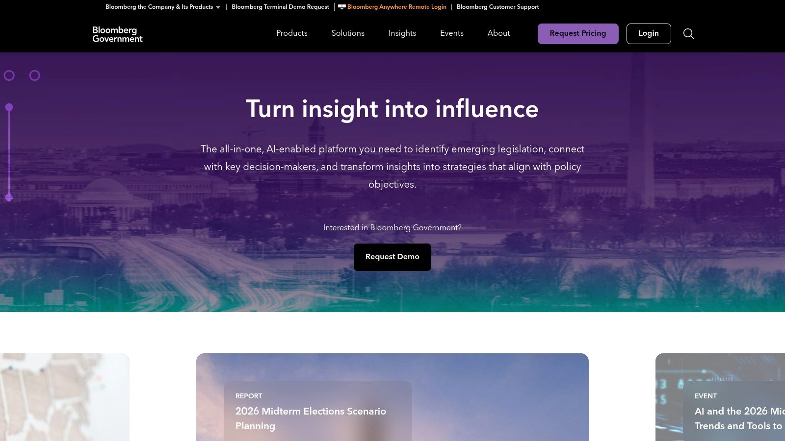 Bloomberg Government website homepage