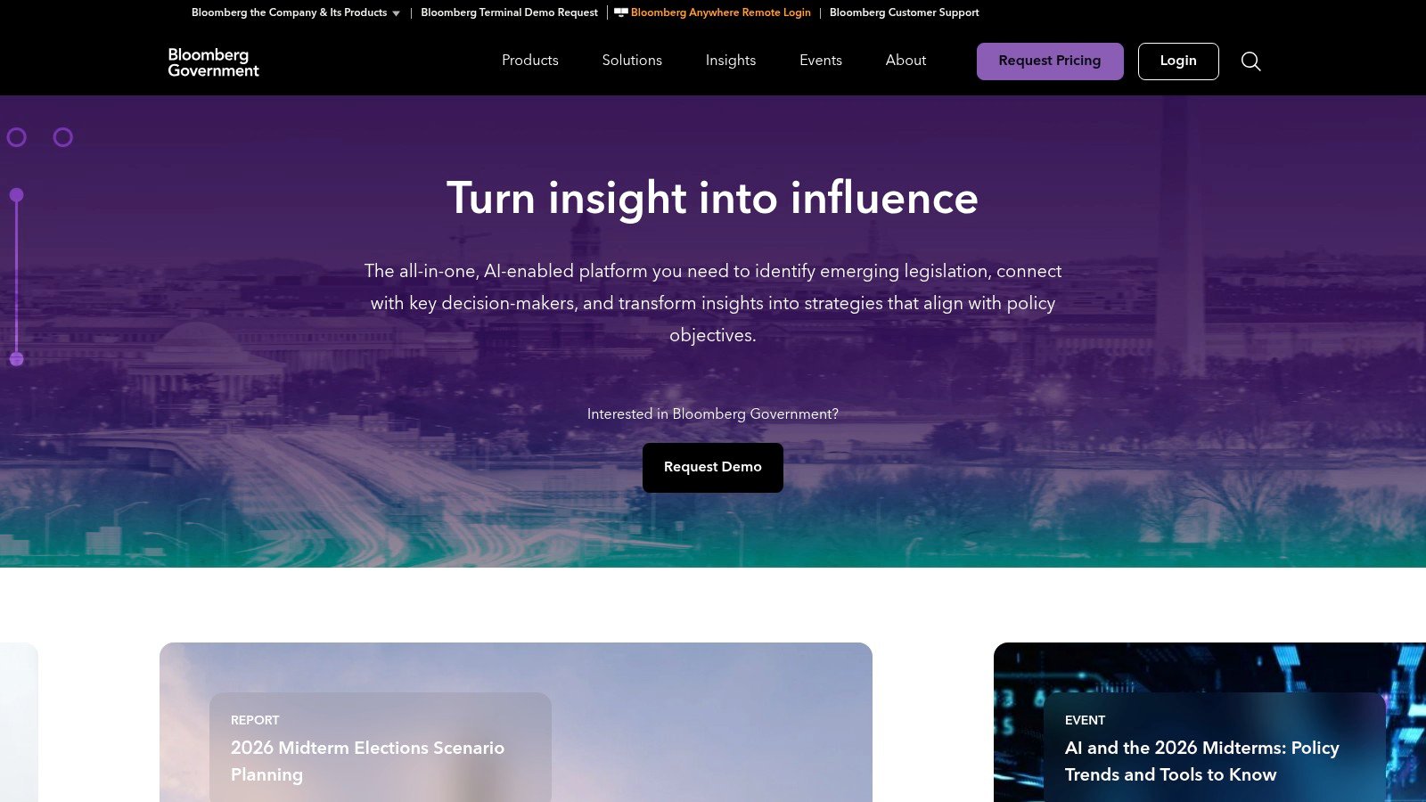 Bloomberg Government official site screenshot