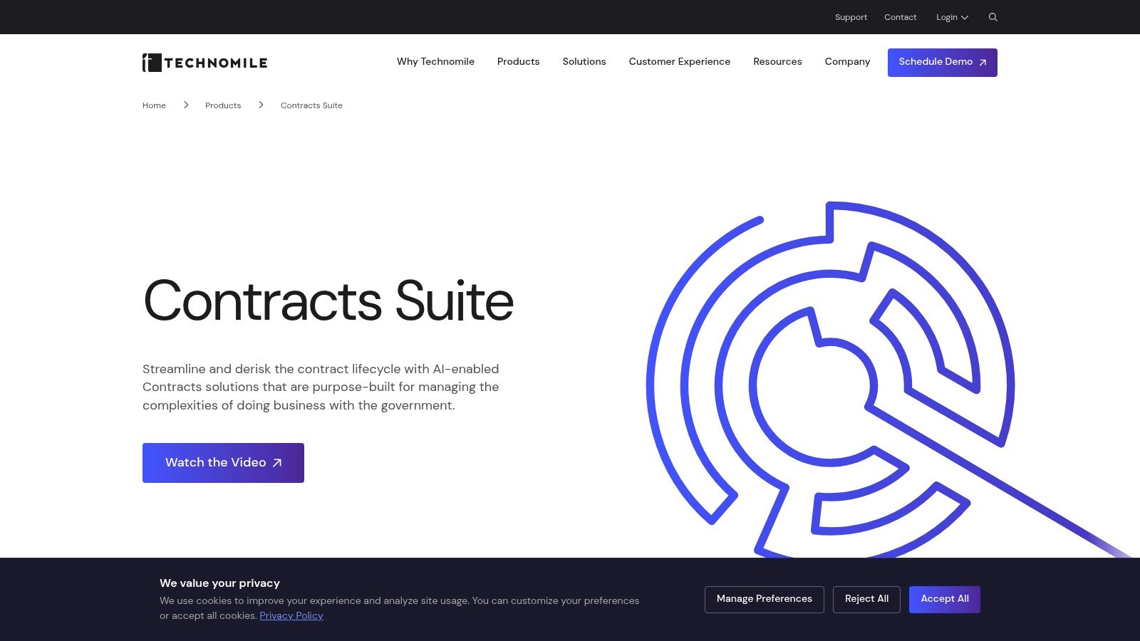TechnoMile Contracts Suite official product page
