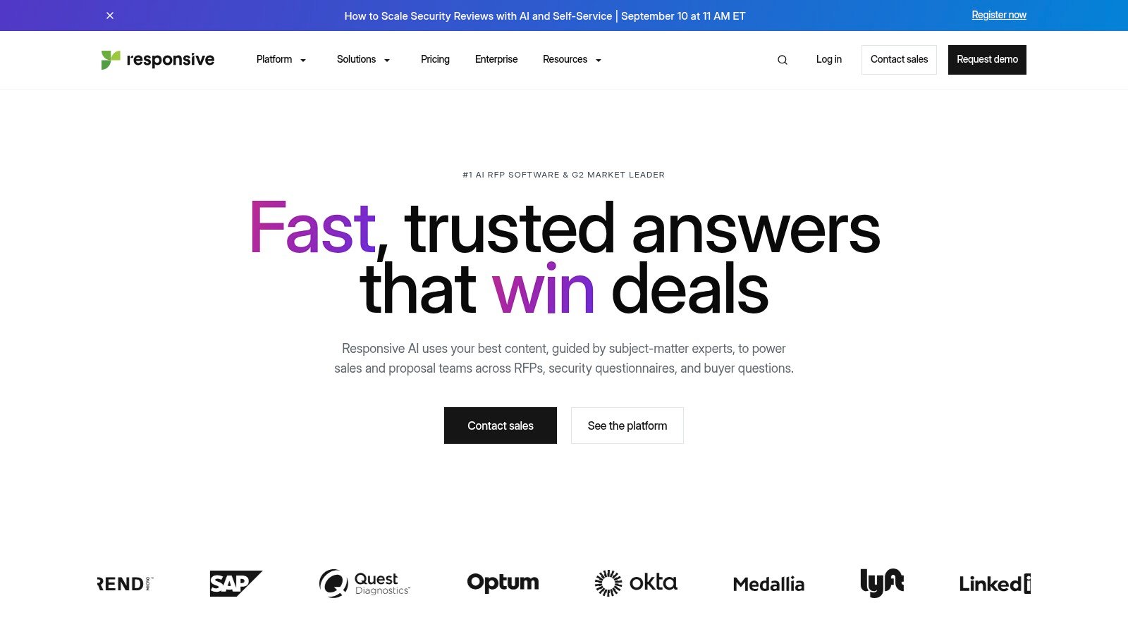Responsive homepage screenshot