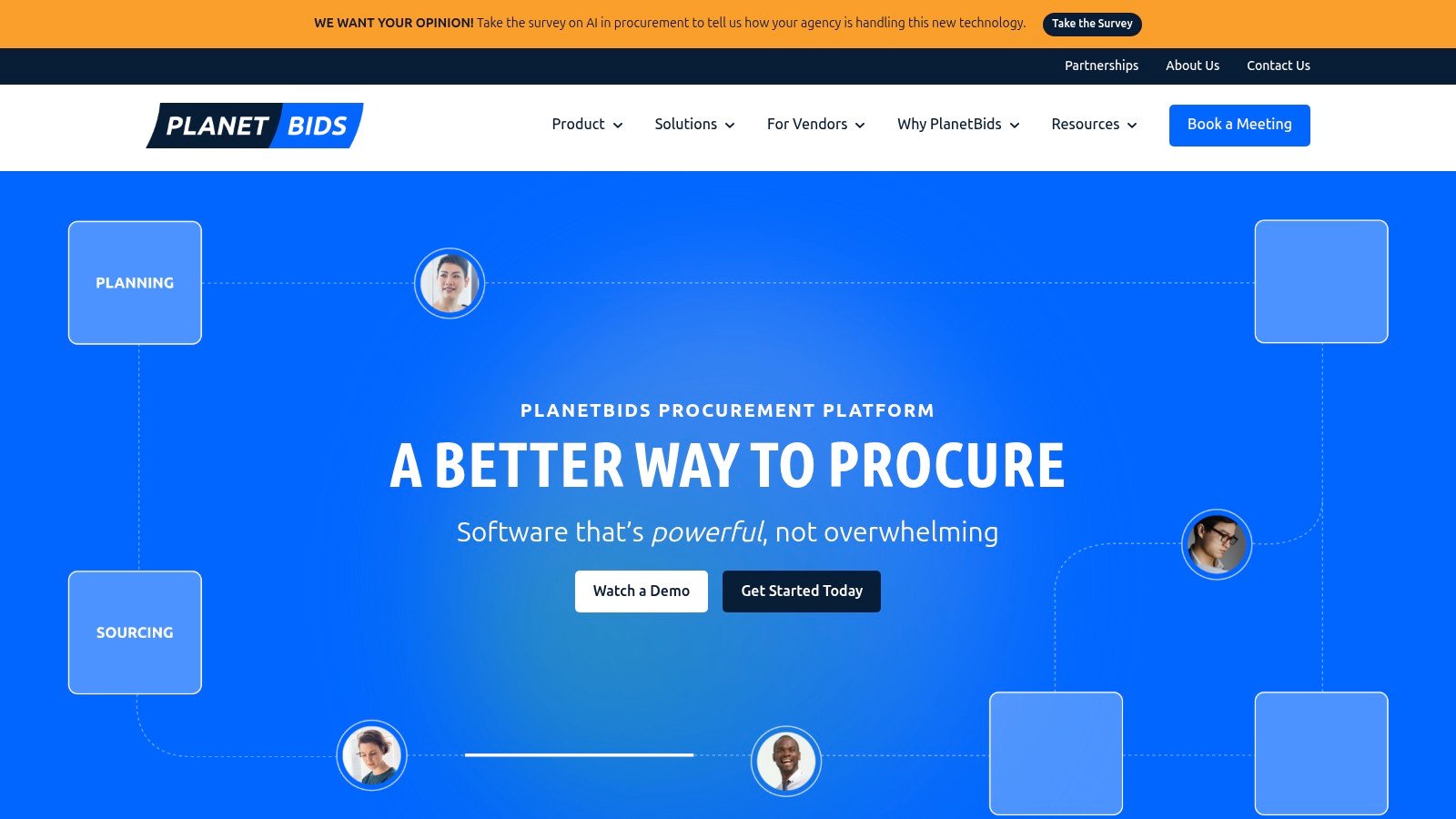 PlanetBids official website screenshot