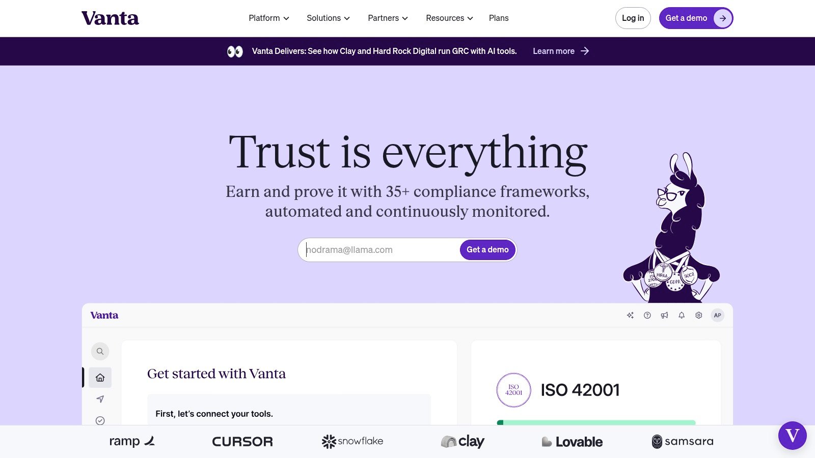 Vanta homepage