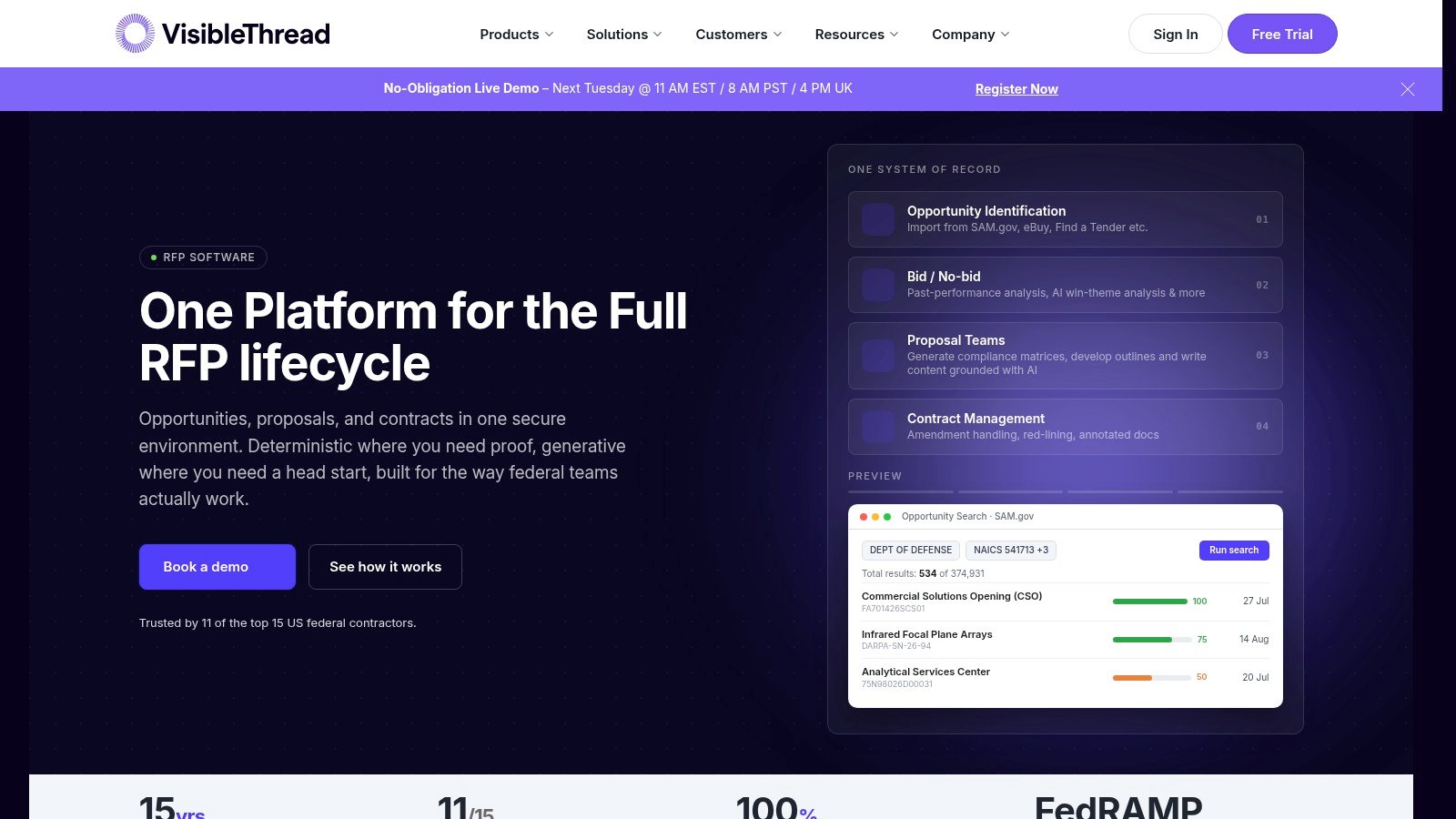 VisibleThread homepage screenshot