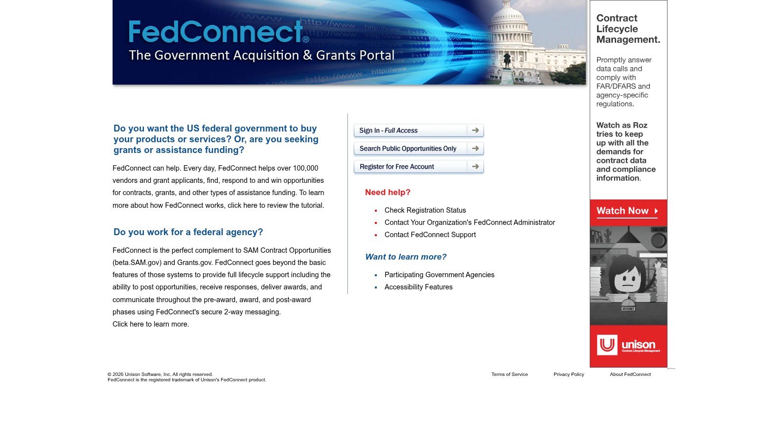 FedConnect website screenshot