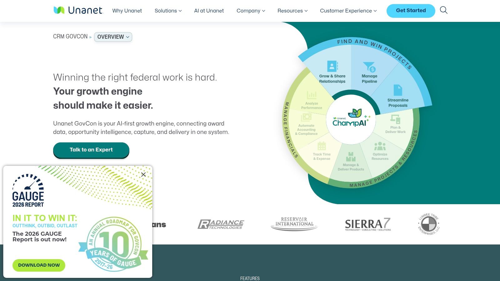 Unanet CRM for GovCon (formerly Cosential)