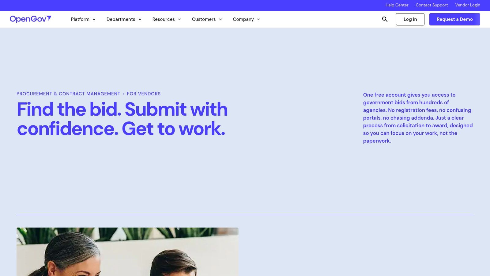 OpenGov Procurement Vendor Portal