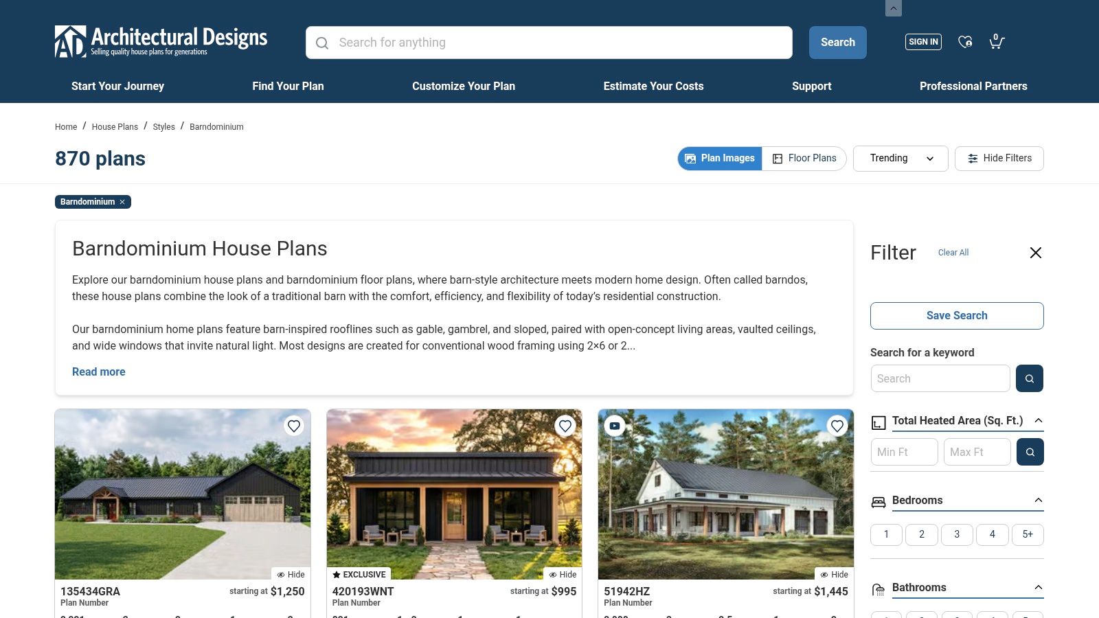 Architectural Designs, Barndominium and Shop House Plans Marketplace
