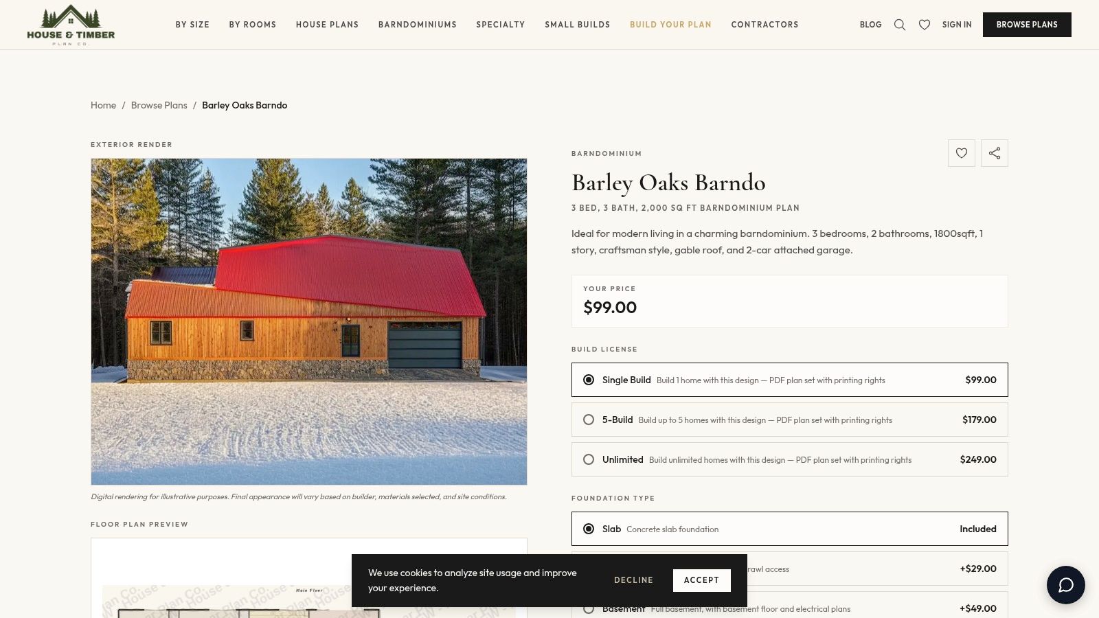 House & Timber Barley Oaks Barndo HT-3872