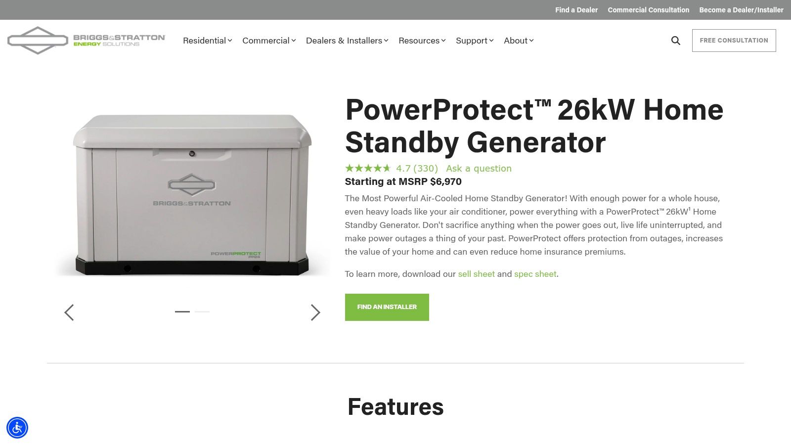 Briggs & Stratton PowerProtect 26 kW