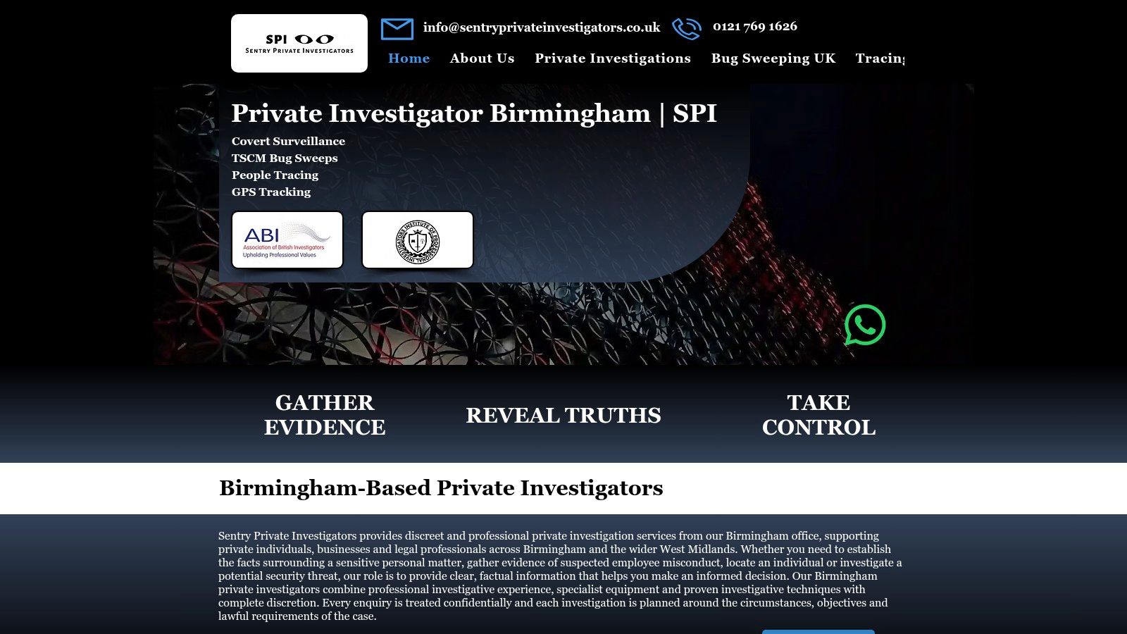 Screenshot from https://www.sentryprivateinvestigators.co.uk