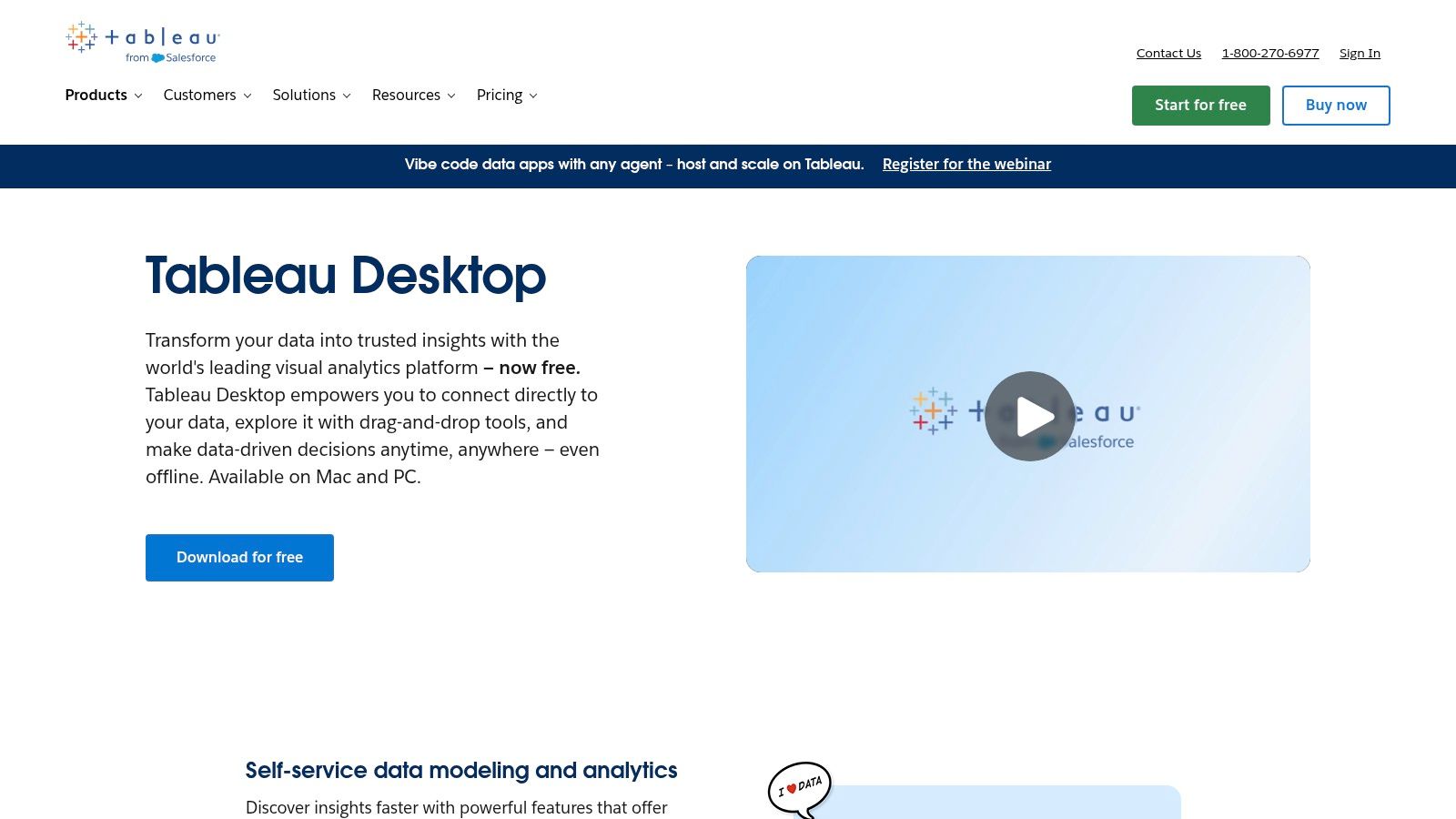 Tableau Desktop Free Edition
